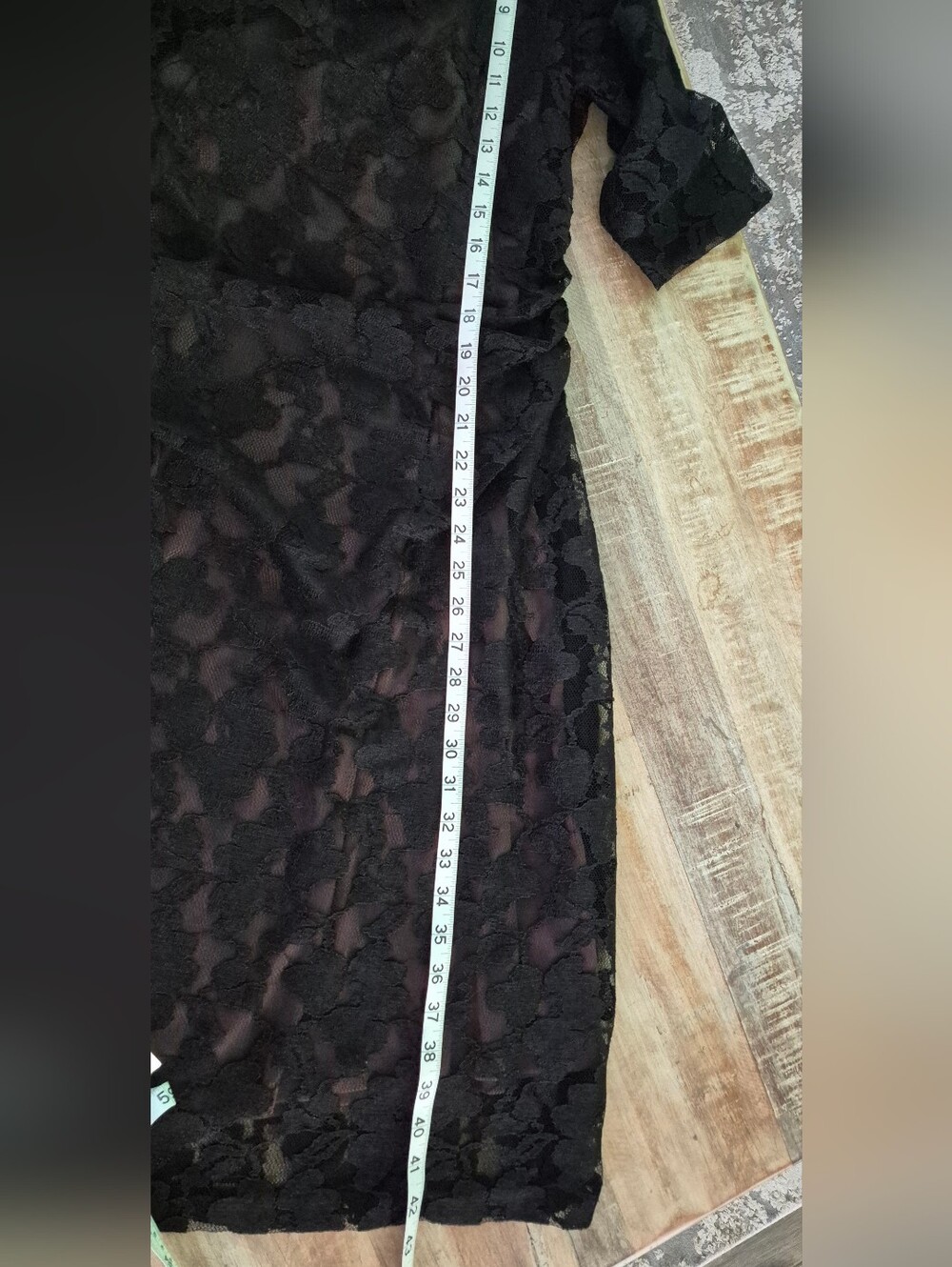 Coldwater Creek Black Lace Cowl Neck Dress Cocktail Evening Size 16 - Picture 9 of 9